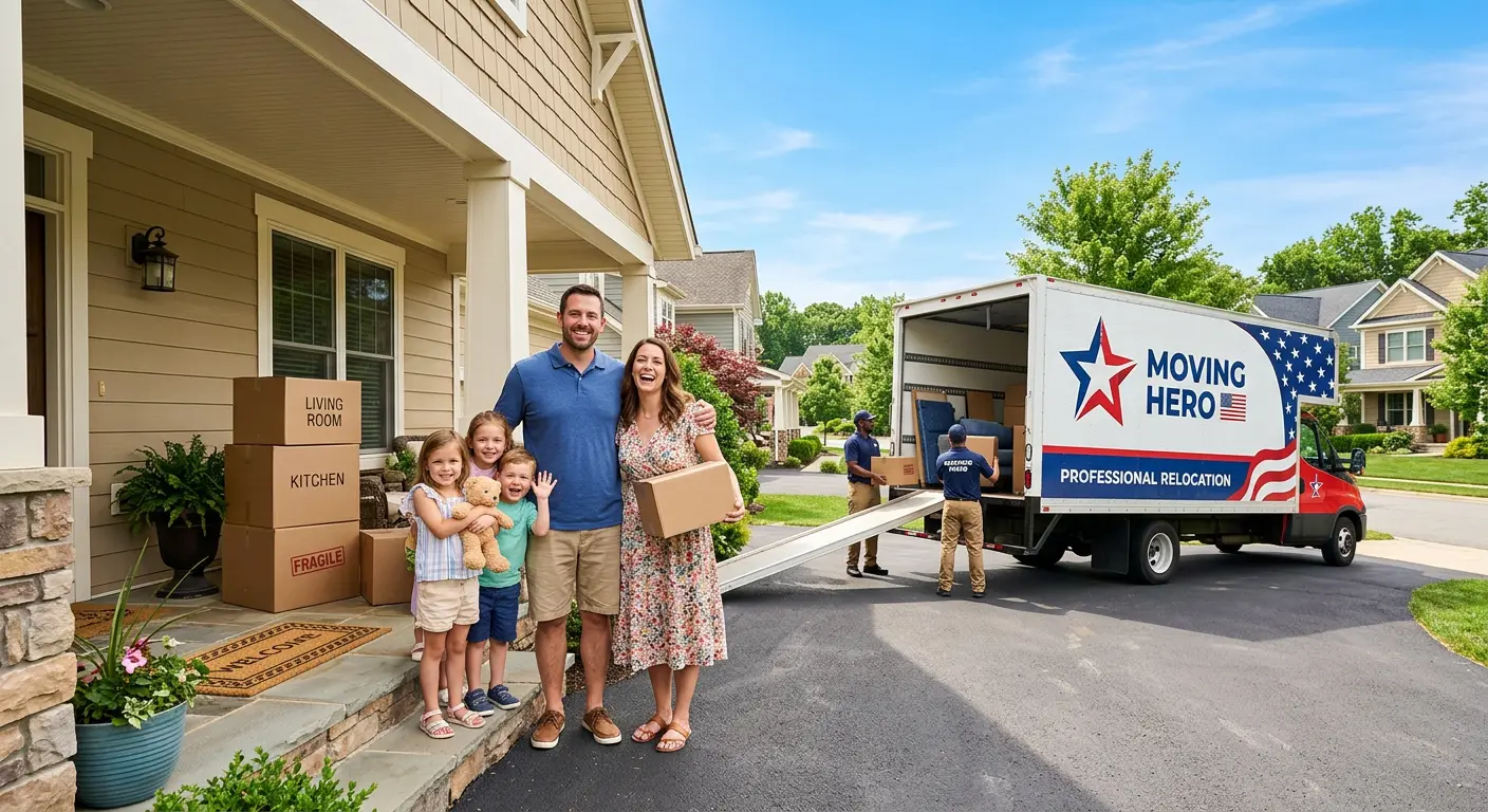 Family moving to new home